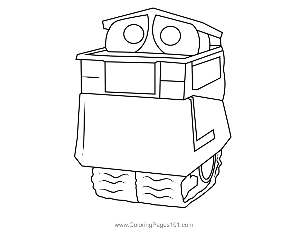 Wall e sitting coloring page for kids