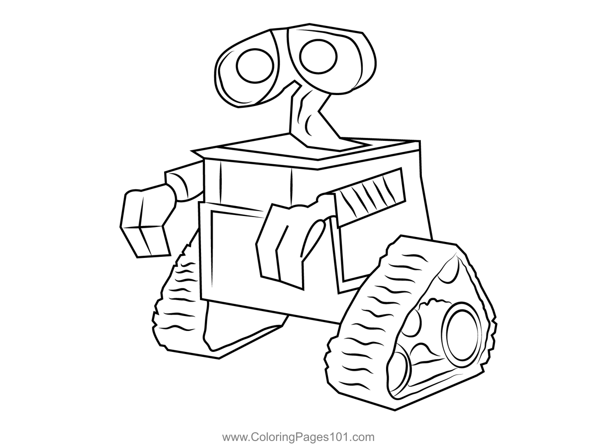 Wall e looking something coloring page for kids