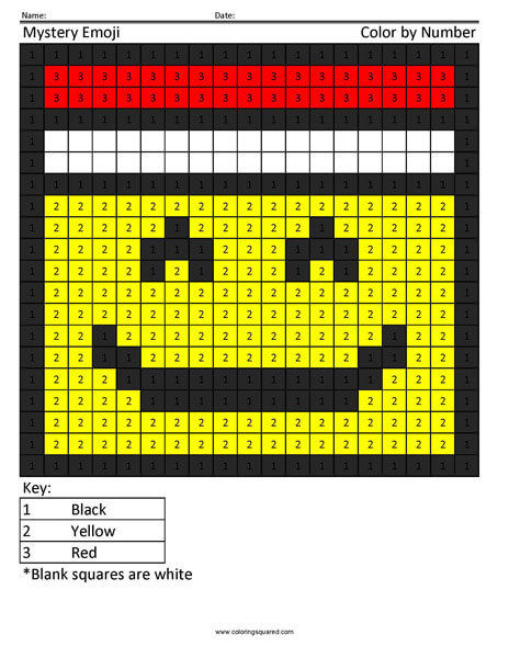 Emoji color by number