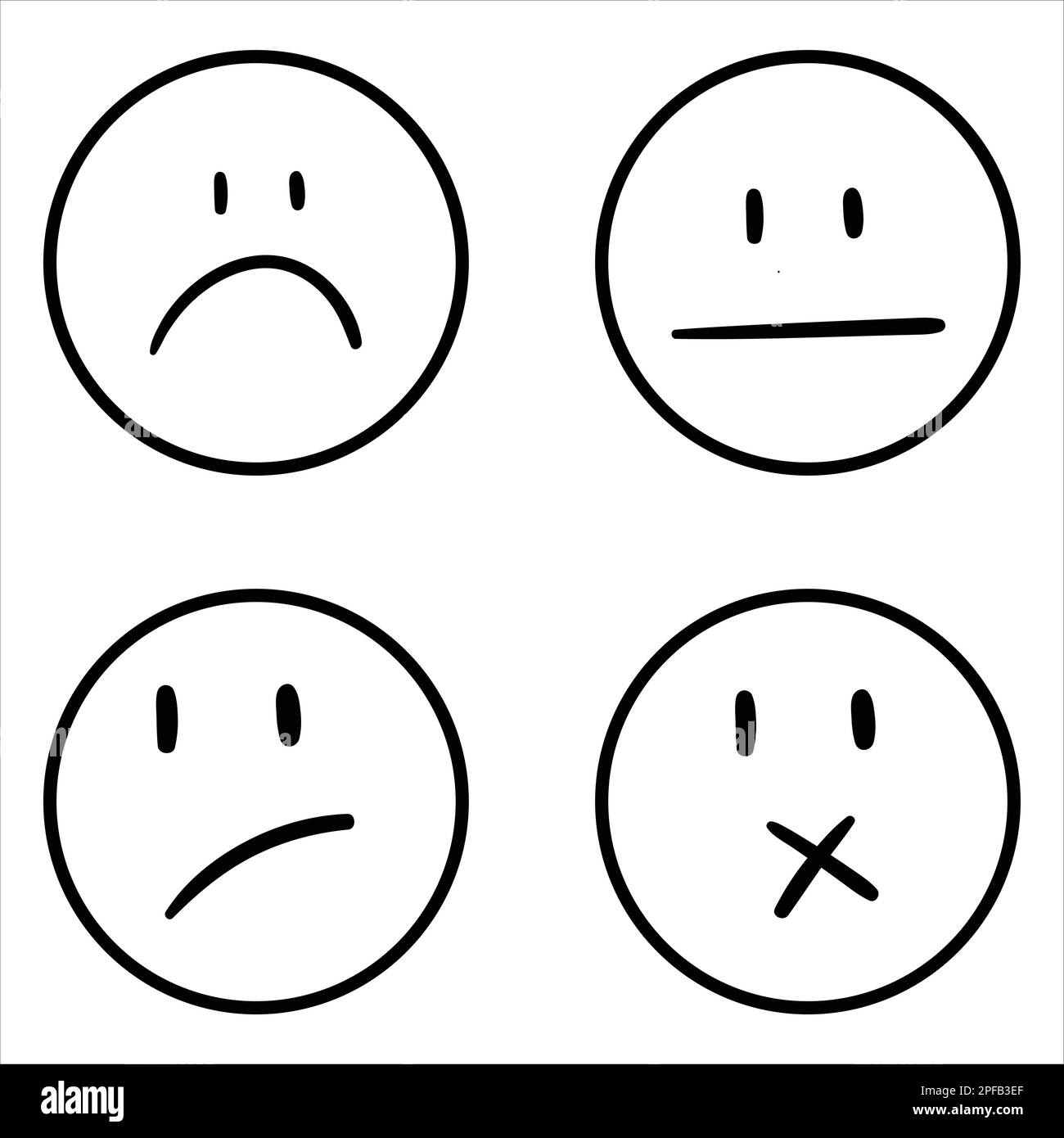 Sad emoji face black and white stock photos images