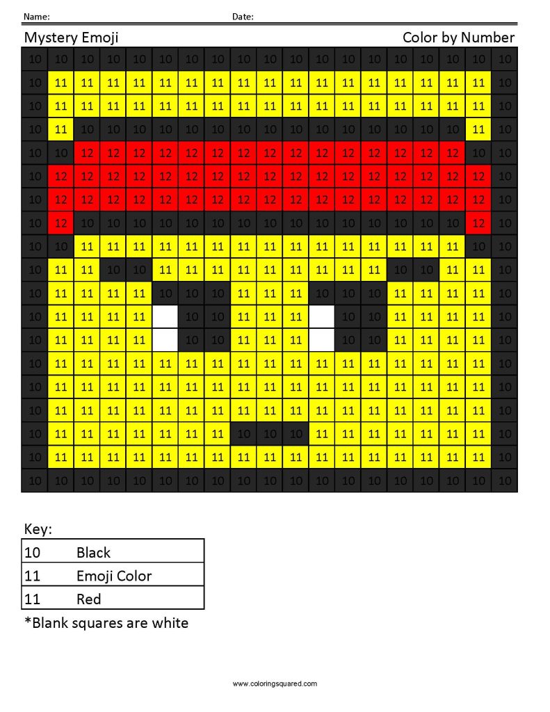 Emoji color by number