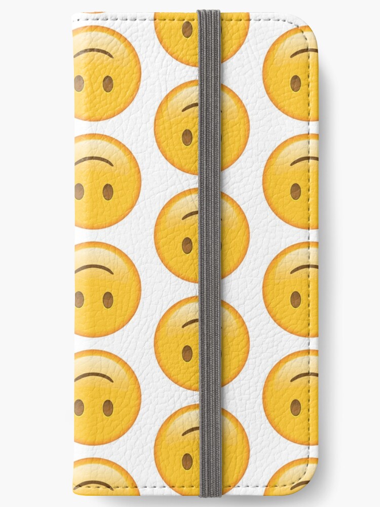 Slightly smiling face emoji iphone wallet for sale by dmentes