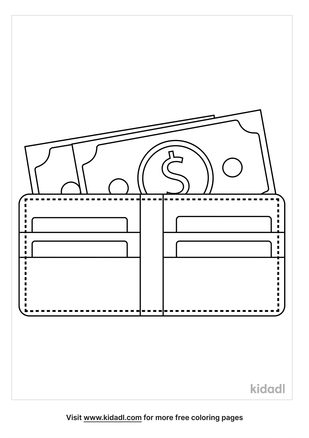 Free wallet coloring page coloring page printables