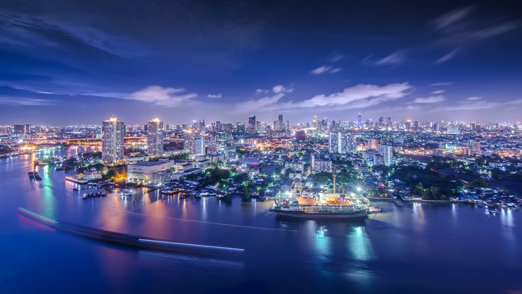 Bangkok in twilight cityscape chao phraya river in thailand ultra hd wallpapers for desktop mobile phones and laptop ãâ cityscape bangkok thailand wallpaper