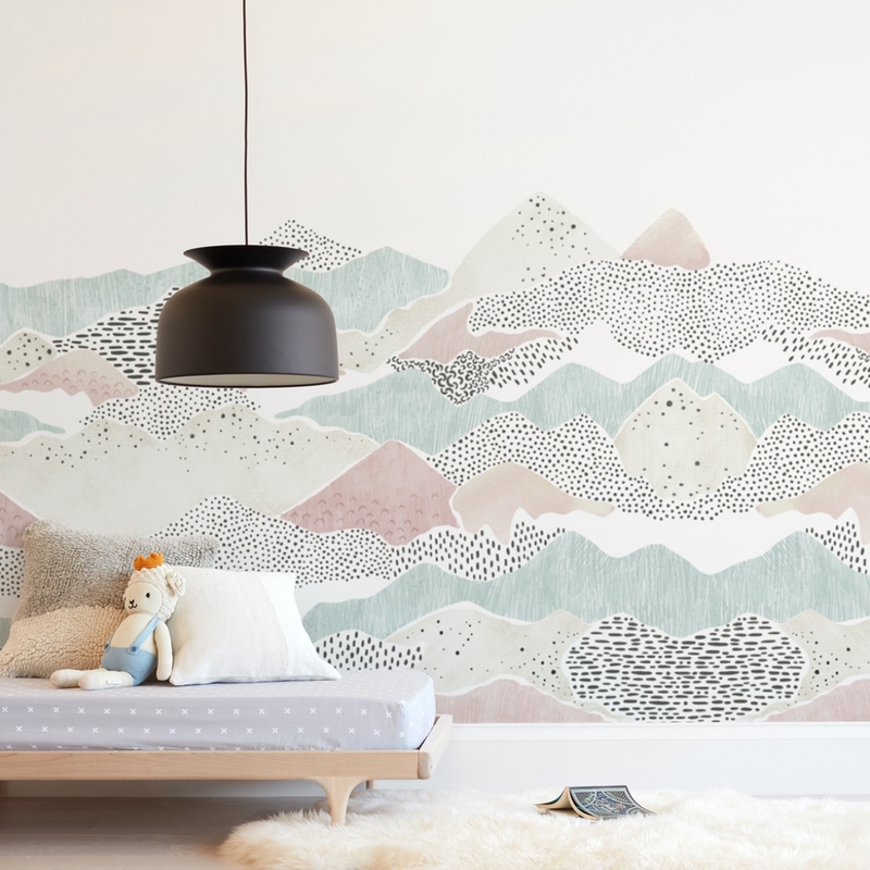 Abstract view kids wall murals by monika drachal