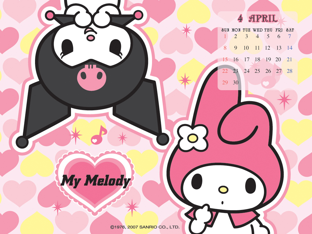 My melody kuromi calendar wallpaper