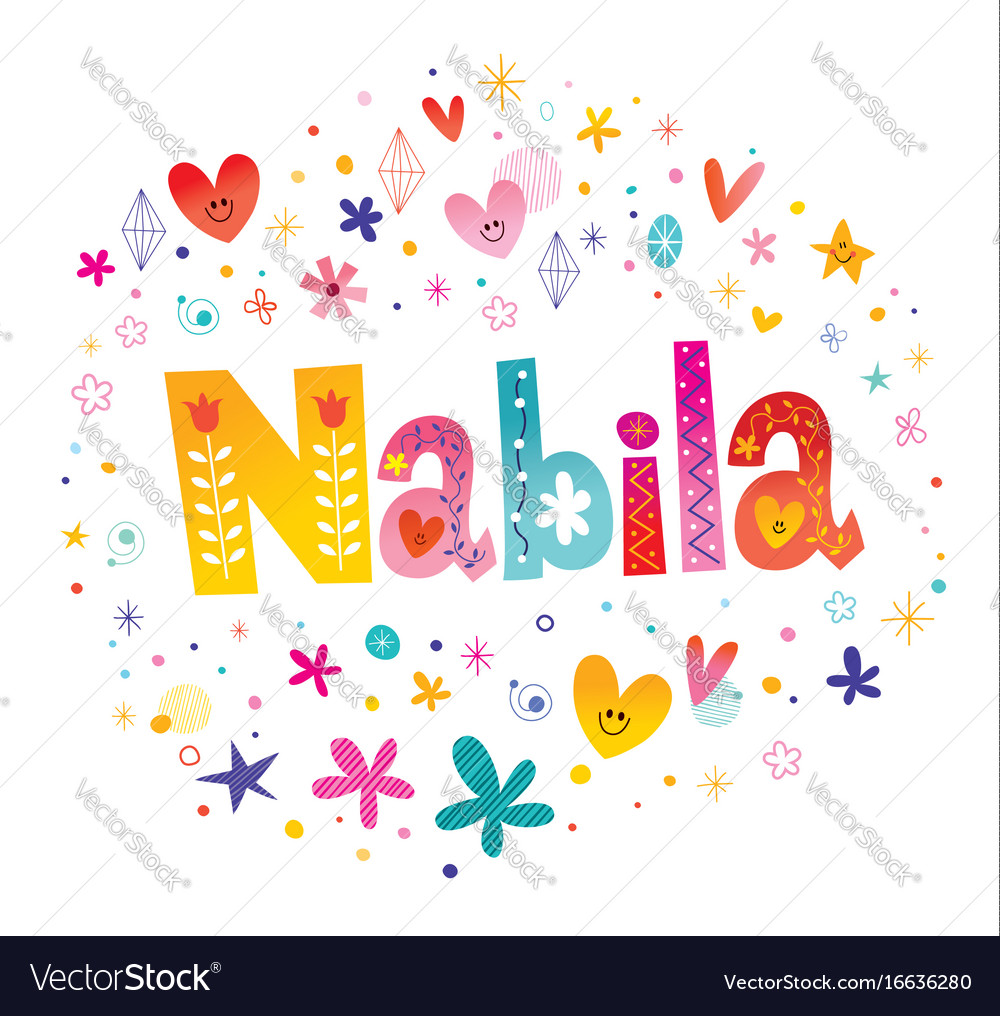 Nabila girls name royalty free vector image