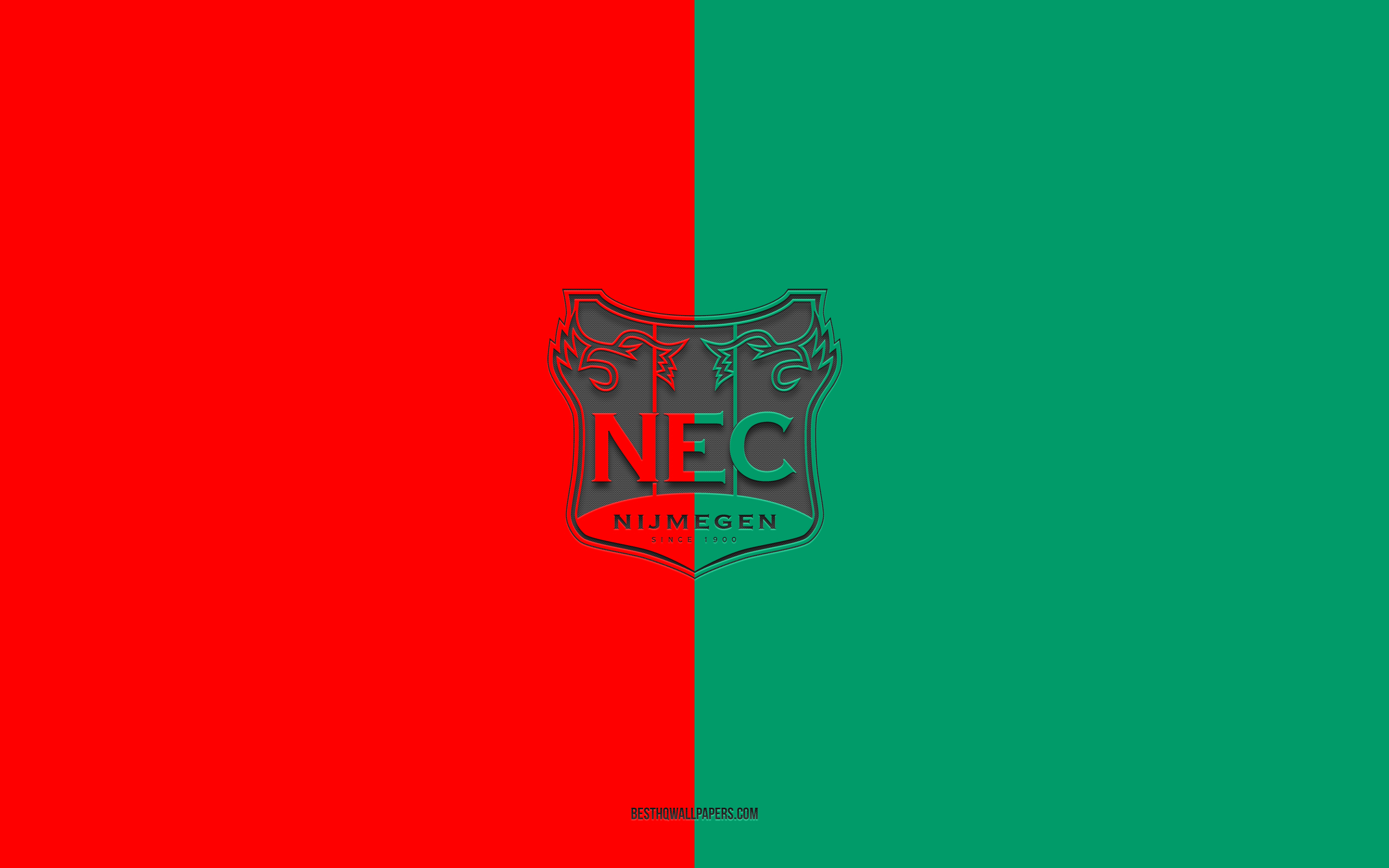 Download wallpapers nec nijmegen red green background dutch football team nec nijmegen emblem eredivisie alkmaar netherlands football nec nijmegen logo for desktop with resolution x high quality hd pictures wallpapers