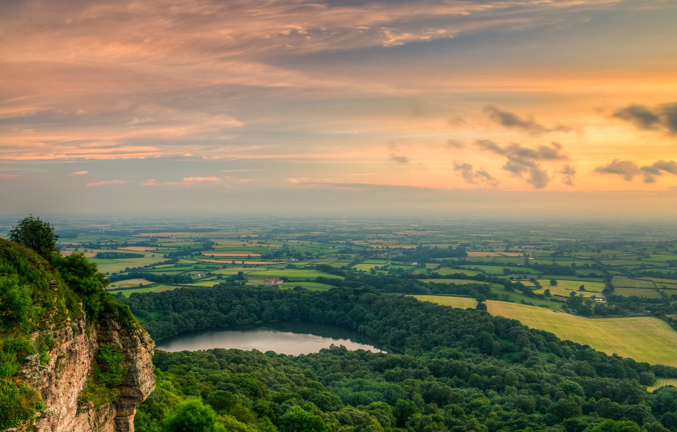 Wallpaper forest the sky clouds mountains lake valley yorkshire north york moors national park sutton bank images for desktop section ððµðð