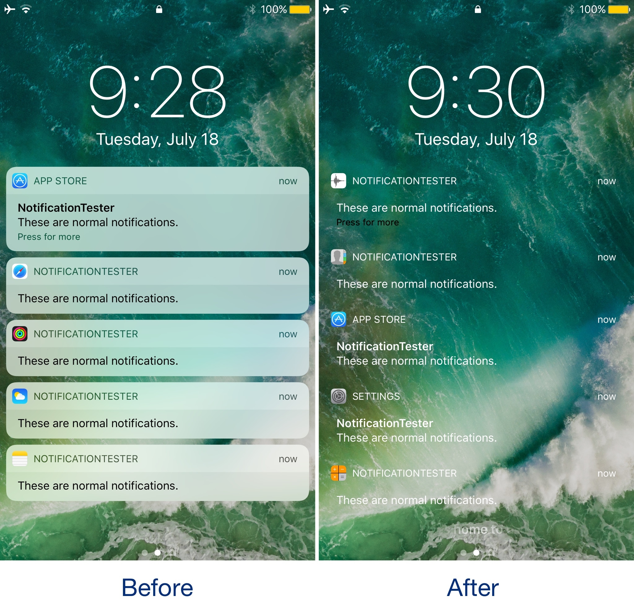 Make your lock screen and notification center banners transparent with this tweak