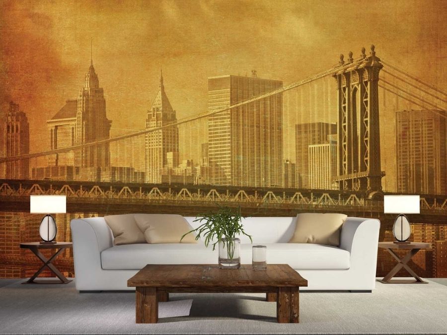 New york vintage wallpaper about murals