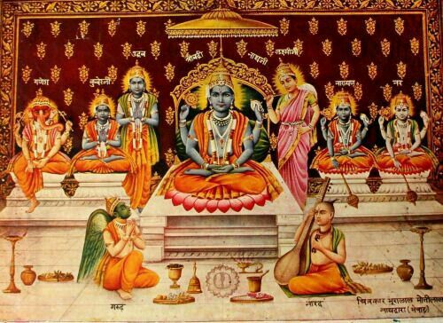 Pin by rohit bakshi on lord badrinath vishnu ravivarma paintings hindu art