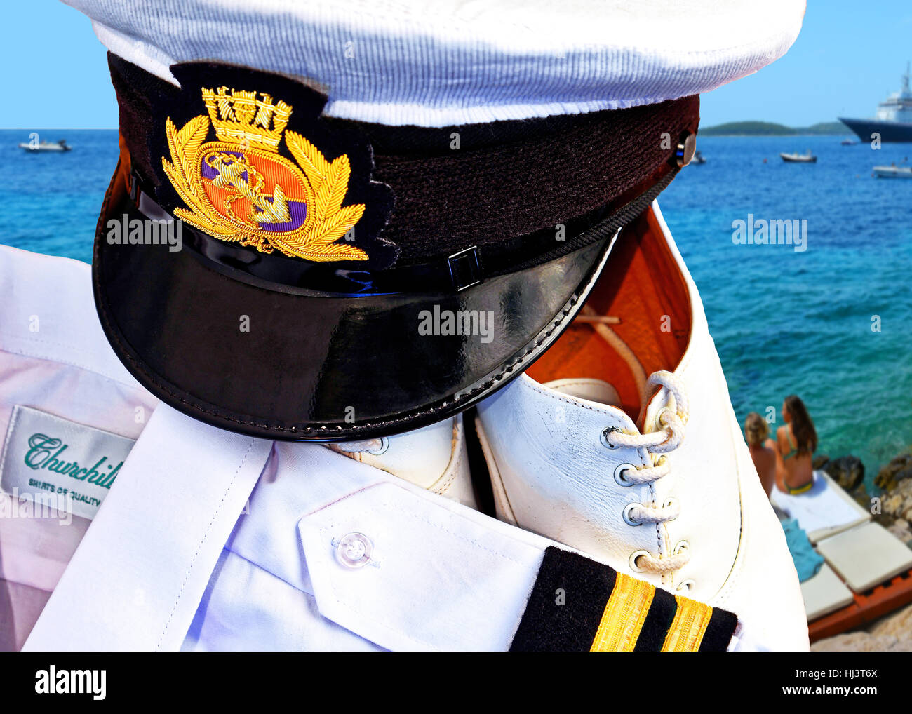 Merchant navy dress uniforms stock photo