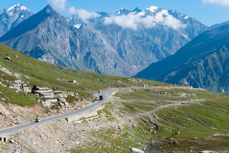 Rohtang la rohtang pass in manali himachal pradesh india stock image