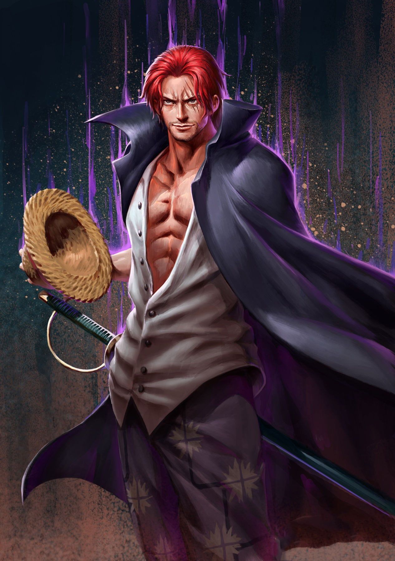 Shanks one piece straw hat haki artwork redhead p wallpaper hdwallpaper desktop fond decran dessin image super hãros dessin one piece