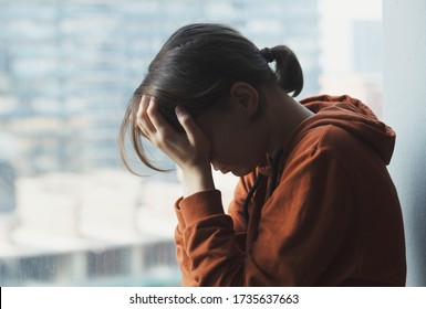 Psychische gesundheit stress migrãne oder depression stockfoto