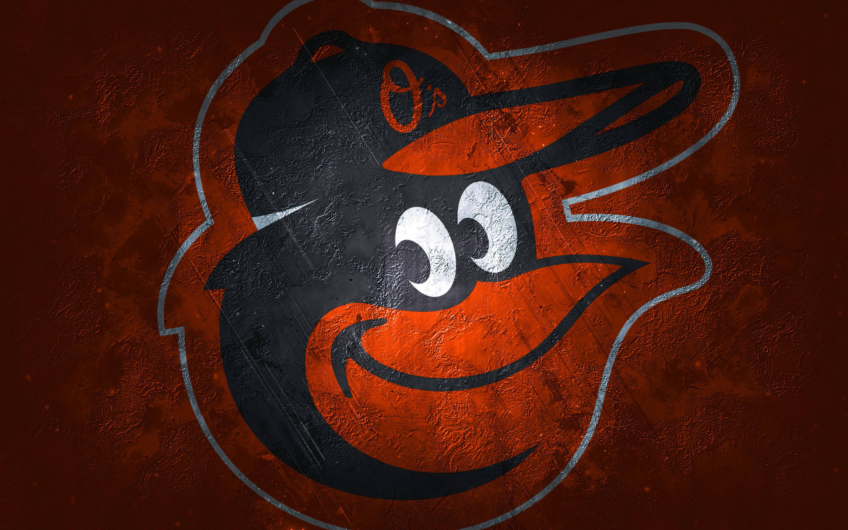 Download painted baltimore orioles baseball logo wallpaper