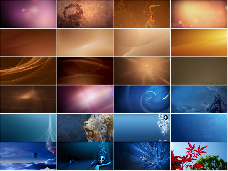 Download every default ubuntu and fedora wallpaper in one pack