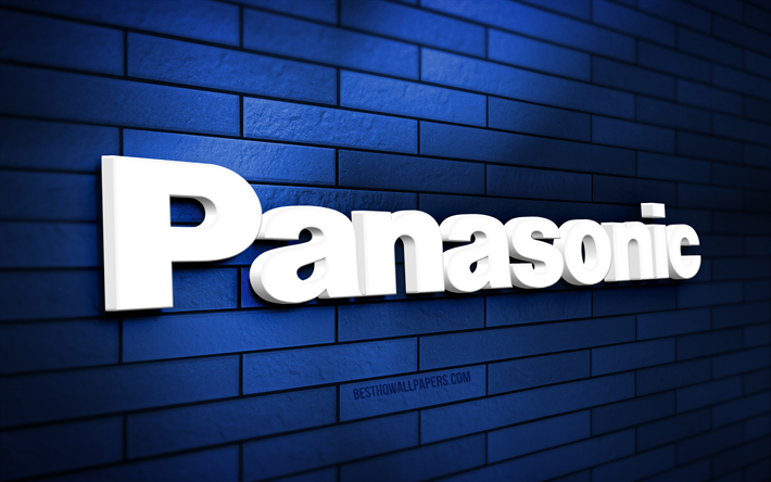 Download wallpapers panasonic d logo k blue brickwall creative brands panasonic logo d art panasonic for desktop free pictures for desktop free