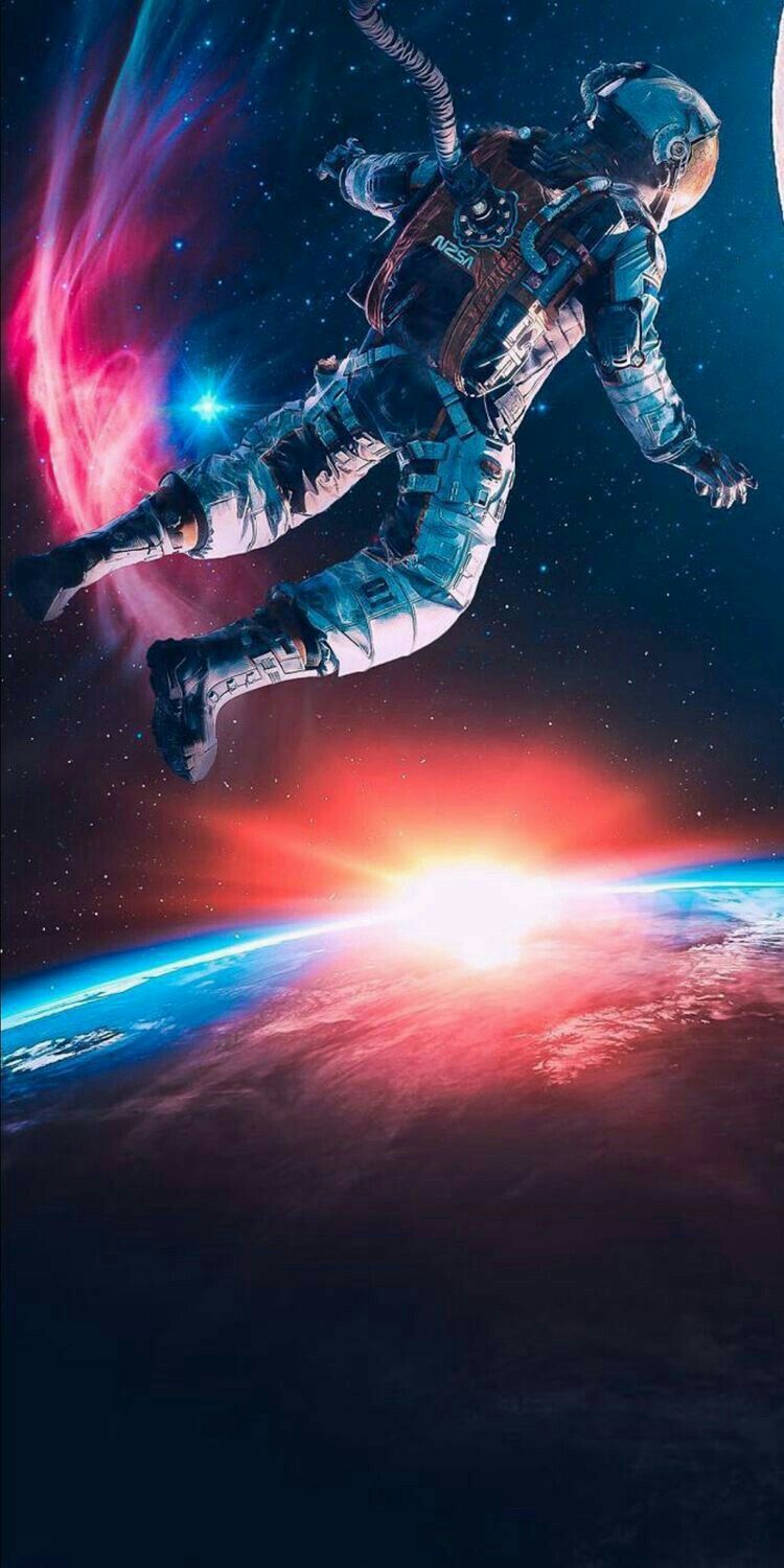 Wallpaper para celular papel de parede de astronauta papeis de parede galaxia pintura do espaão