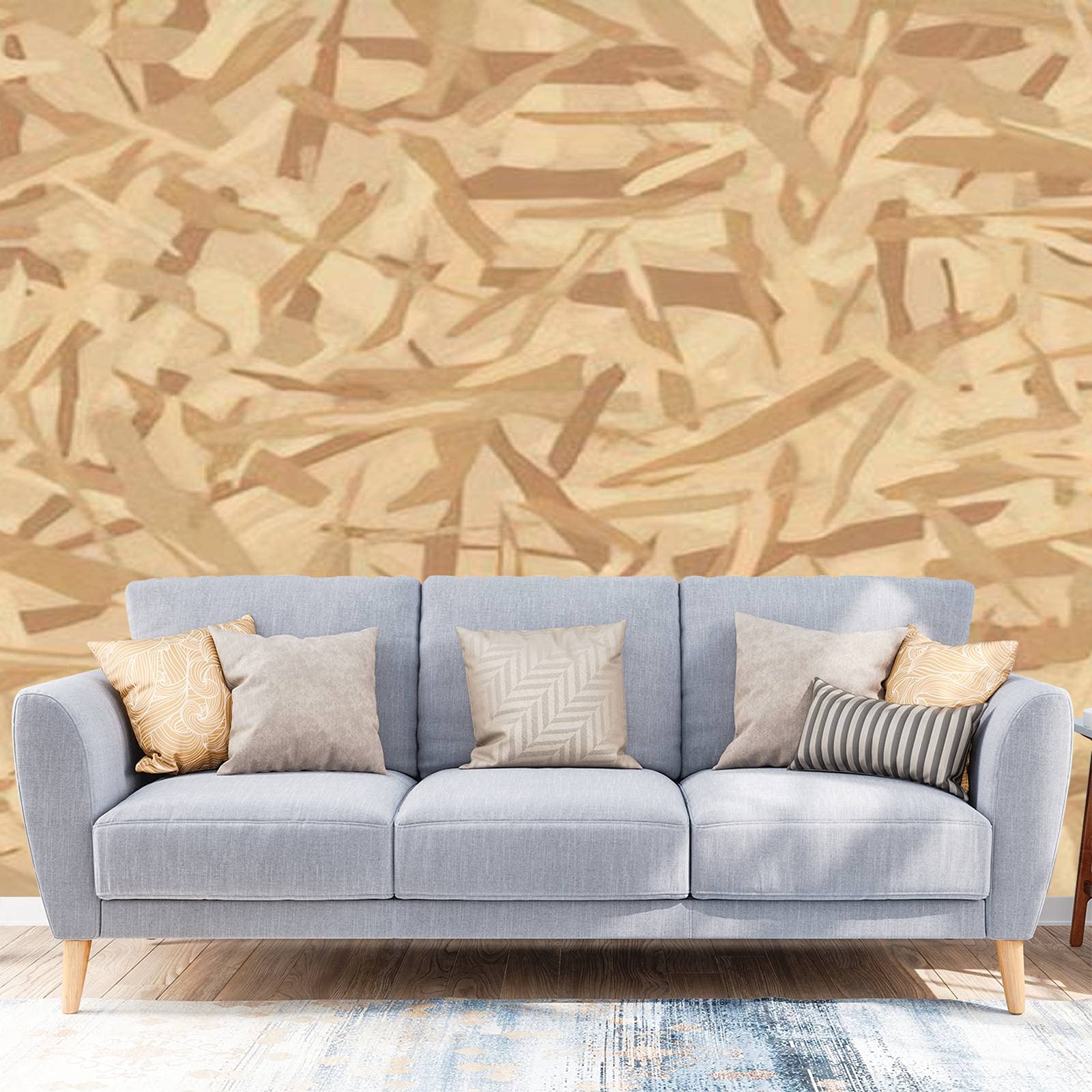 Wallpaper peel and stick oriented particle board osb wood texture lumber pattern sheet of large wall mural removable sticker vinyl film covering self adhesive decoration for living room