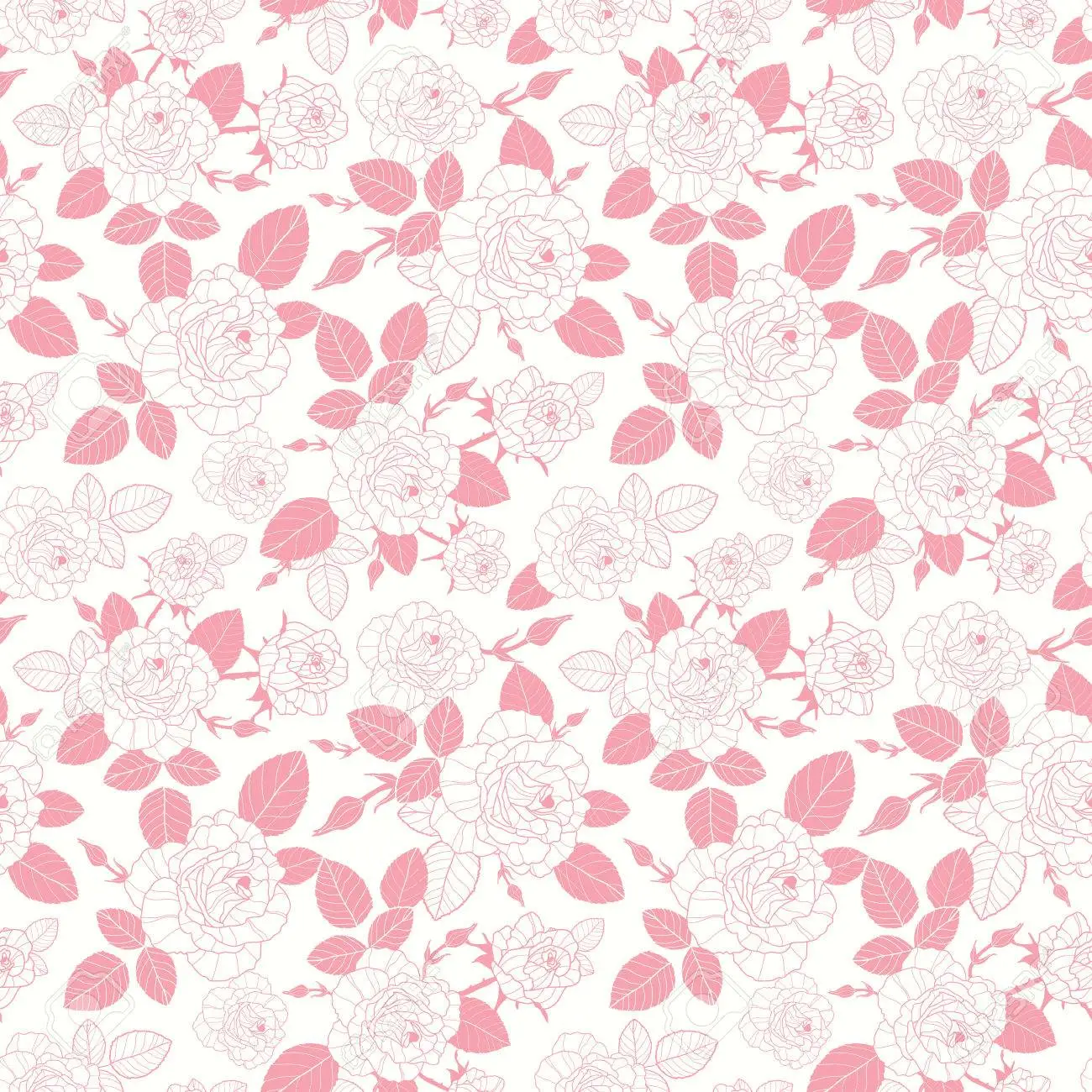 Vintage pink background with floral elements Vector Image