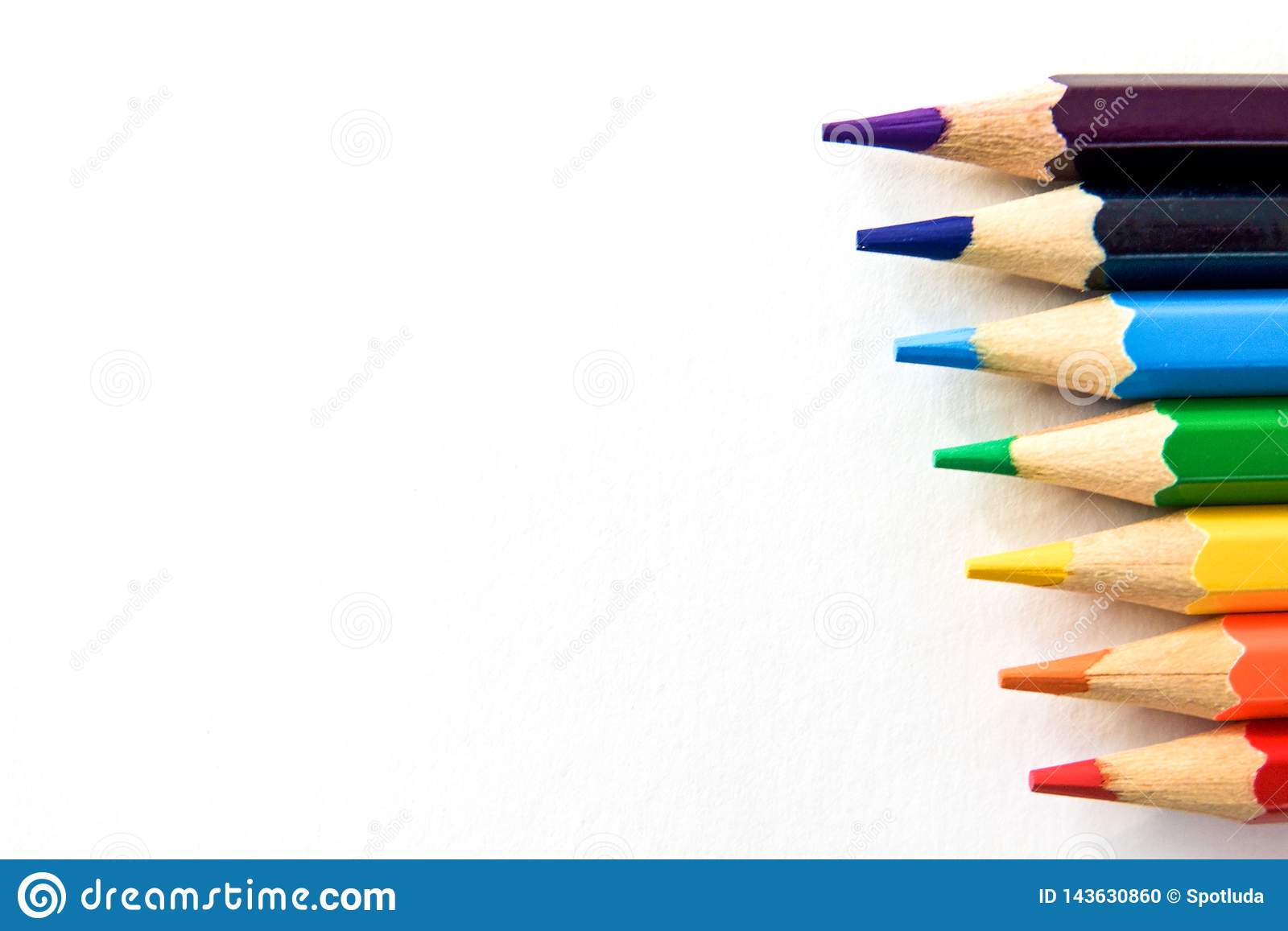 Color pensil in white background stock photo