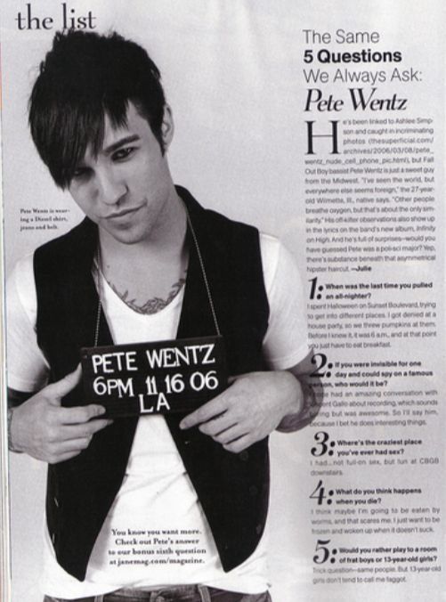 Pete wentz fall out boy wallpaper pete wentz fall out boy