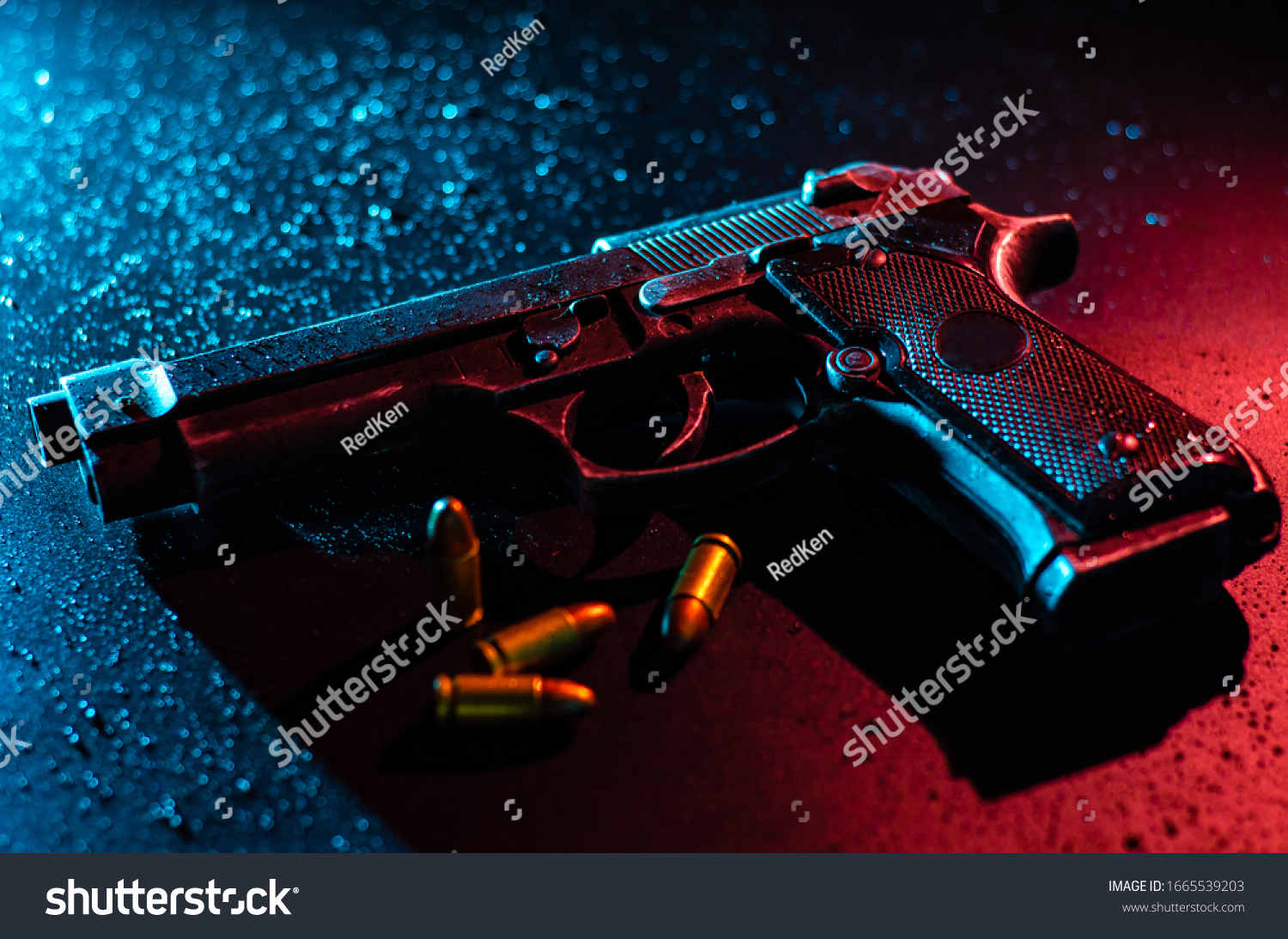 Toy gun police pistol wallpaper stock photo