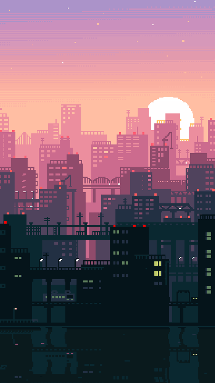 Pixel art phone wallpapers