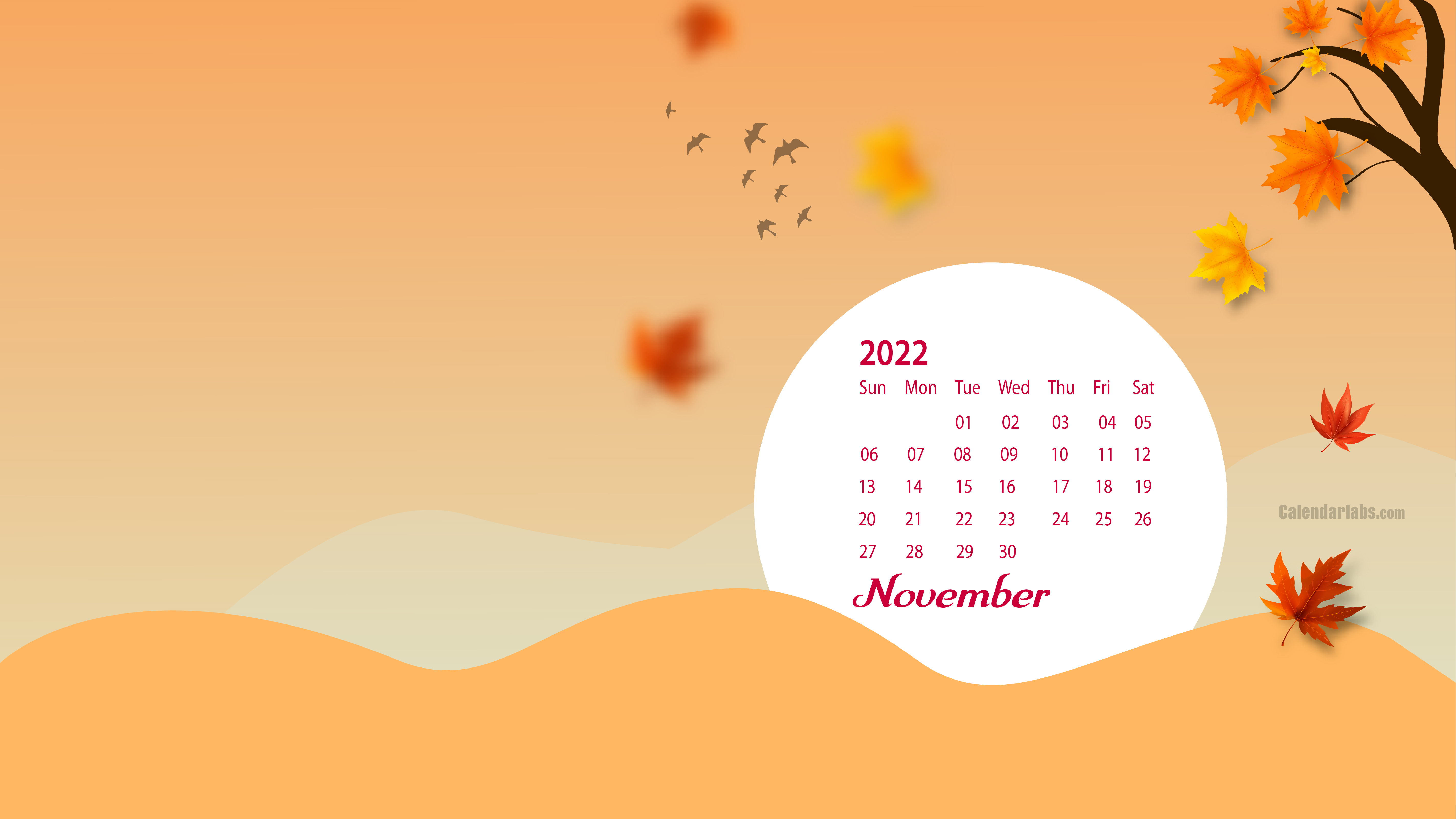 November desktop wallpaper calendar