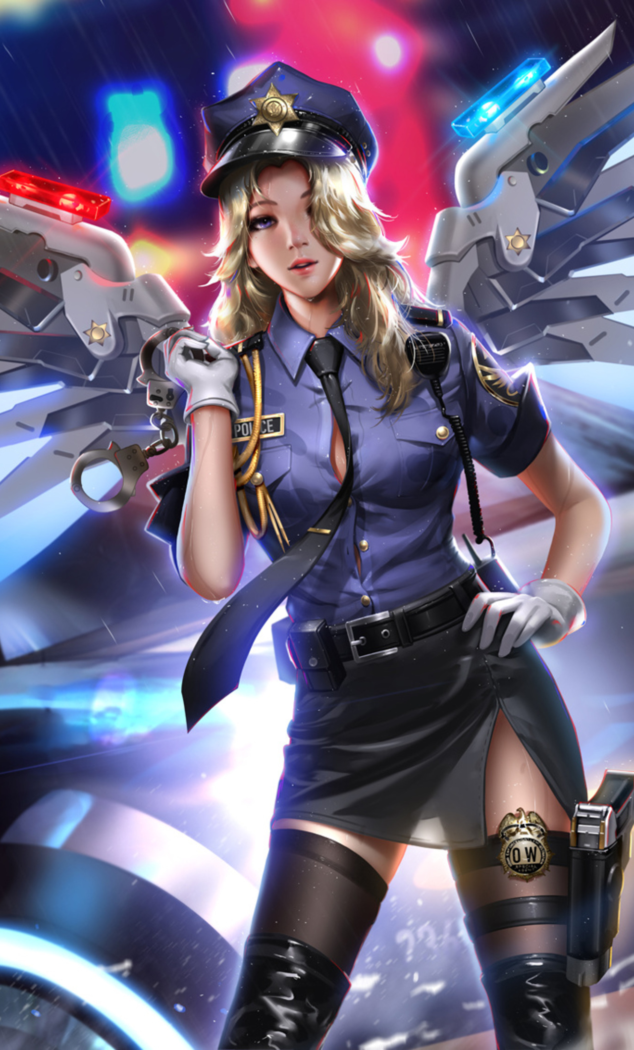 X police girl mercy overwatch hd iphone hd k wallpapers images backgrounds photos and pictures