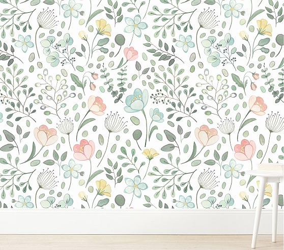 Green wallpaper decals pottery barn kids