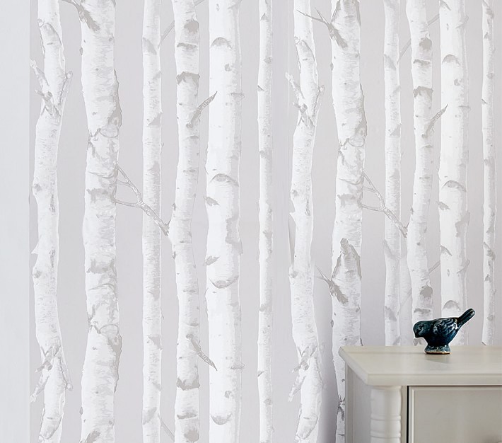 Birch peel stick wallpaper pottery barn kids