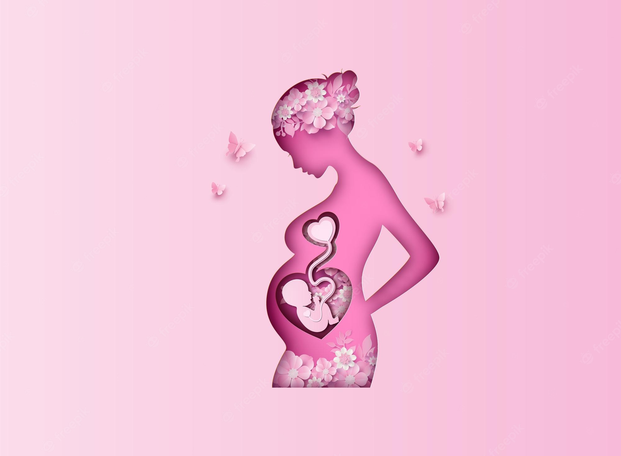 Vektorová grafika „Maternity check-up, The doctor provides health services.  Paper cut style. Pregnancy Fertility Clinic. Suitable For wallpaper,  banner, background, book and web landing page.“ ze služby Stock | Adobe  Stock