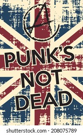 Punks not dead background illustration vector stock vector royalty free