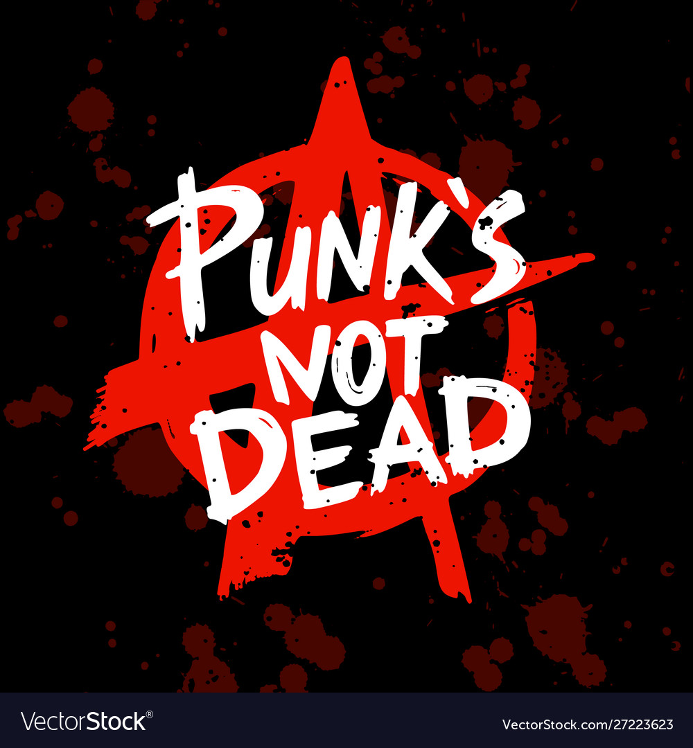 Punk rock set punks not dead words and design vector image