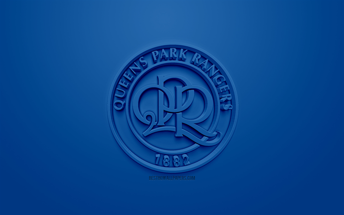 Download wallpapers queens park rangers fc qpr creative d logo blue background d emblem english football club efl championship white city london england uk english football league championship d art football d