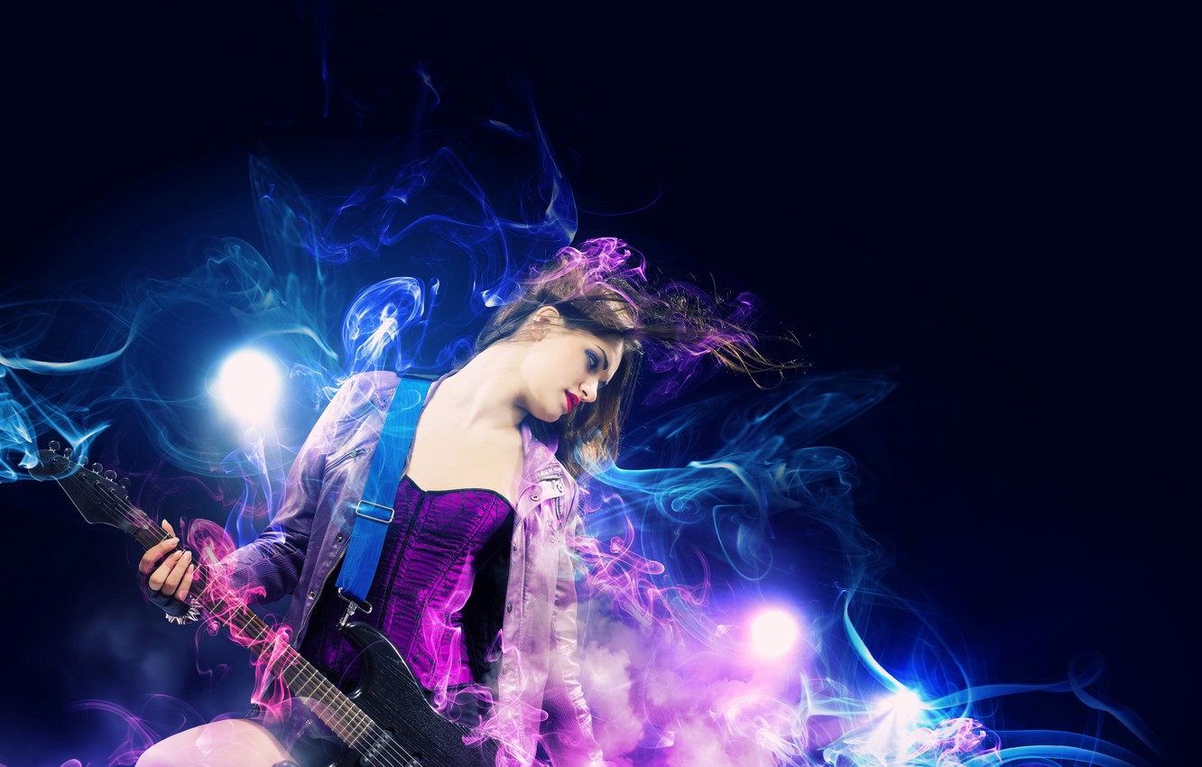 Wallpaper girl music smoke guitar rock images for desktop section ðñð