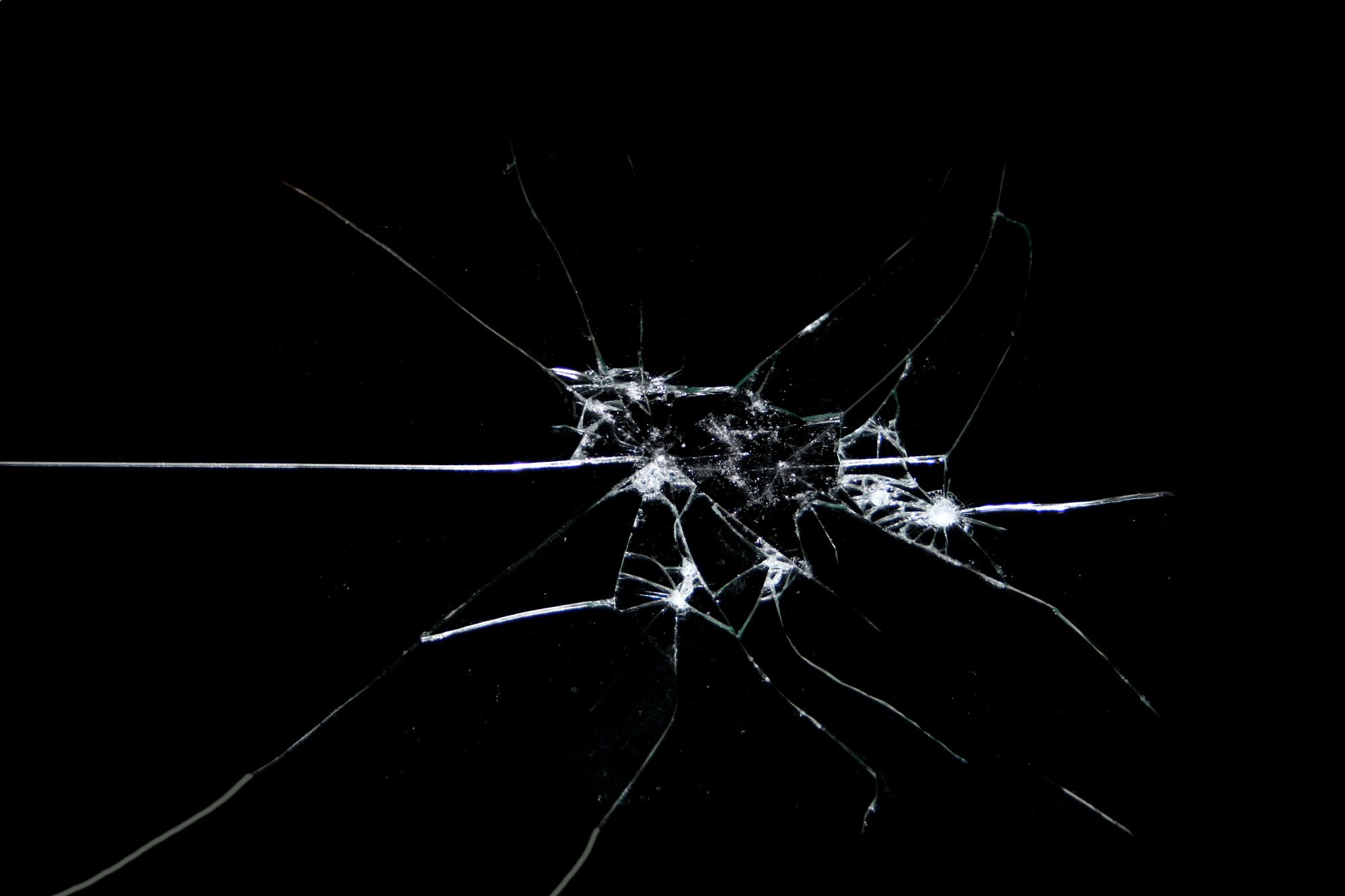 Broken glass shattered black background wallpaper id