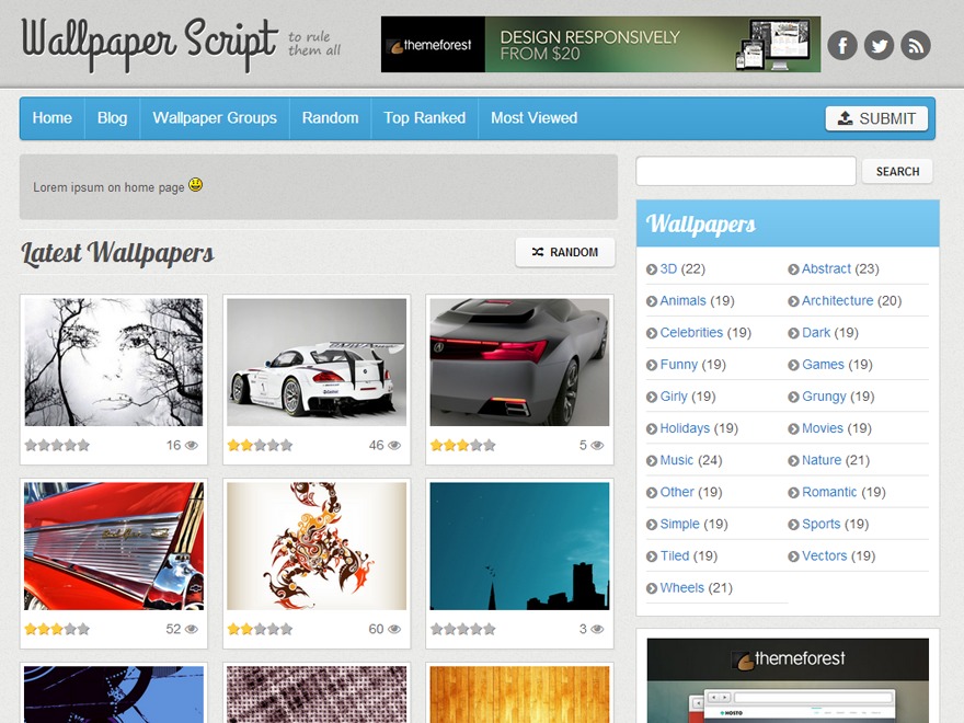 Theme wordpress wallpaper script by webit free