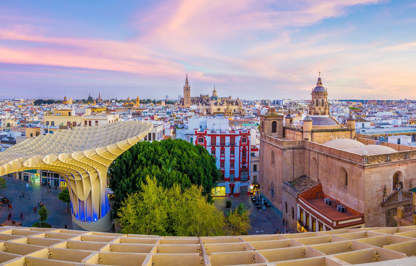 Wallpaper the sky trees home roof panorama spain andalusia seville images for desktop section ððñðð