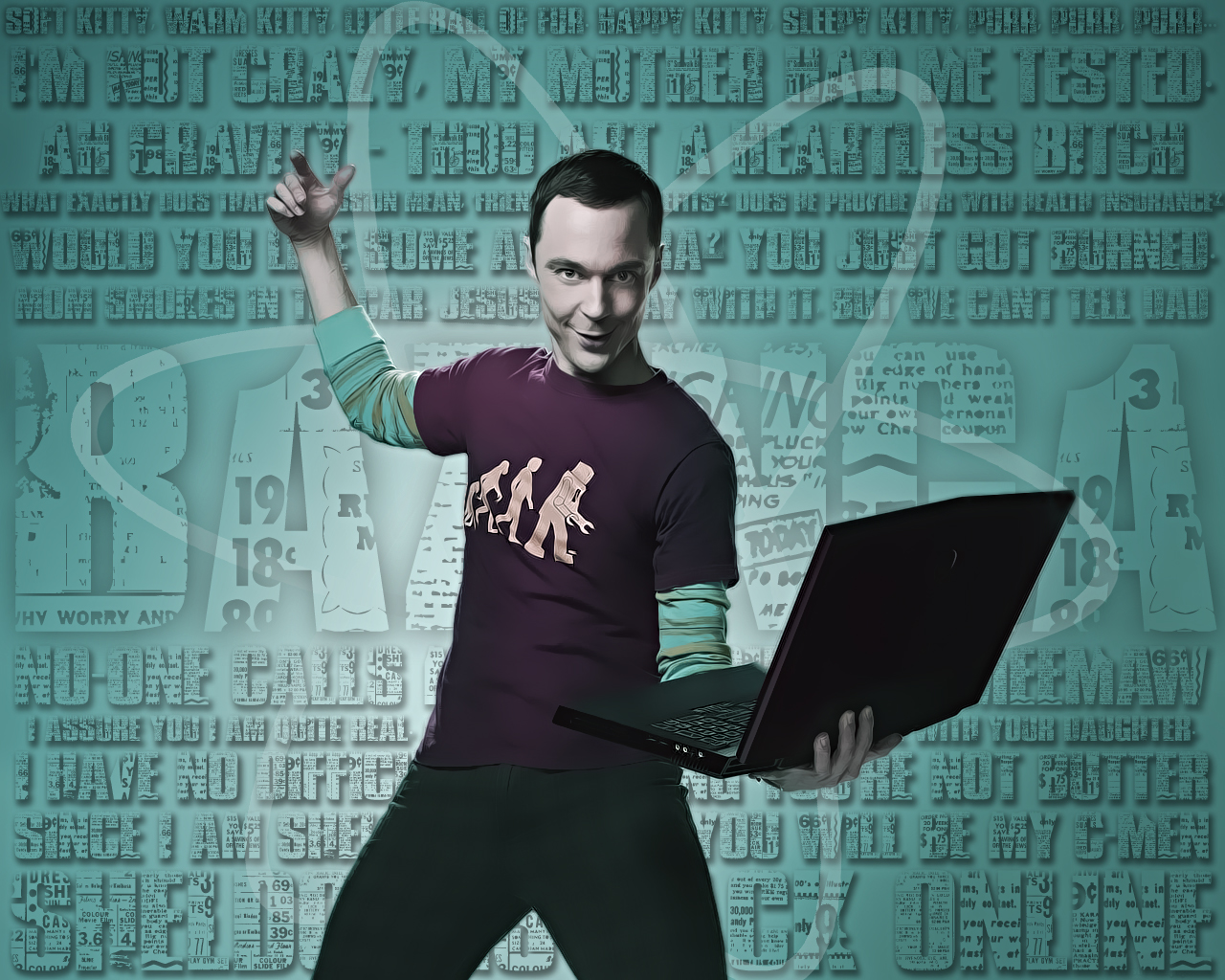 Sheldon cooper wallpaper finished by lazyeyedesigns on