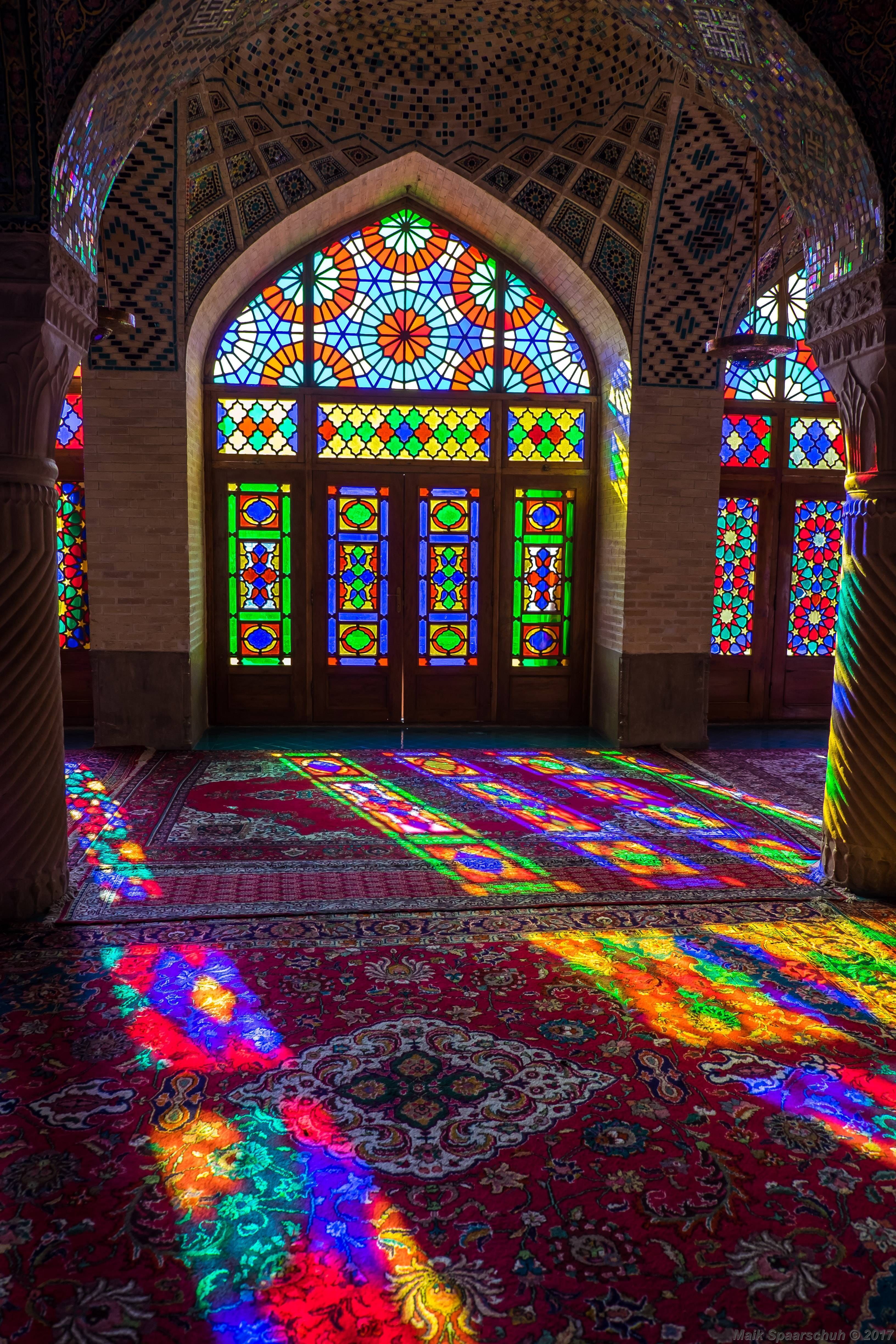 Hd wallpaper nasir al mulk mosque shiraz iran sun window no people persian architecture mosque architecture stained glass