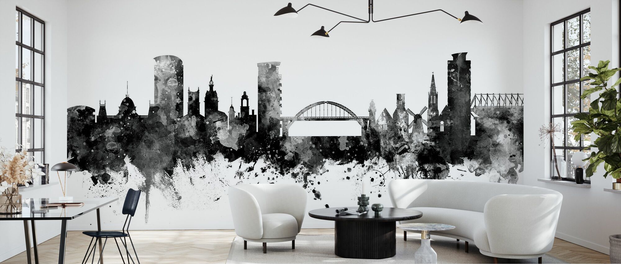 Sunderland skyline black â affordable wall mural â