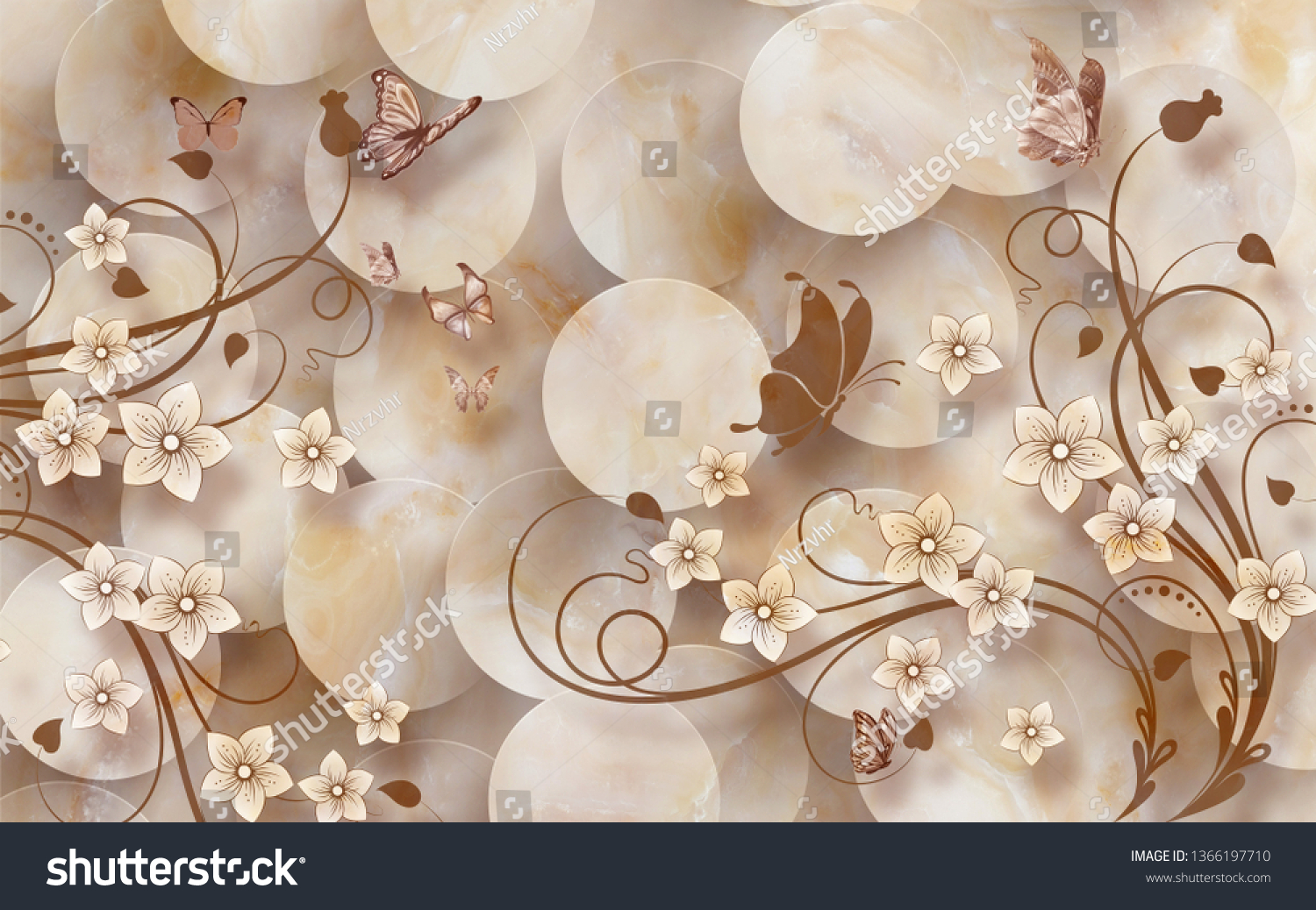 D wallpaper design flower stock illustration