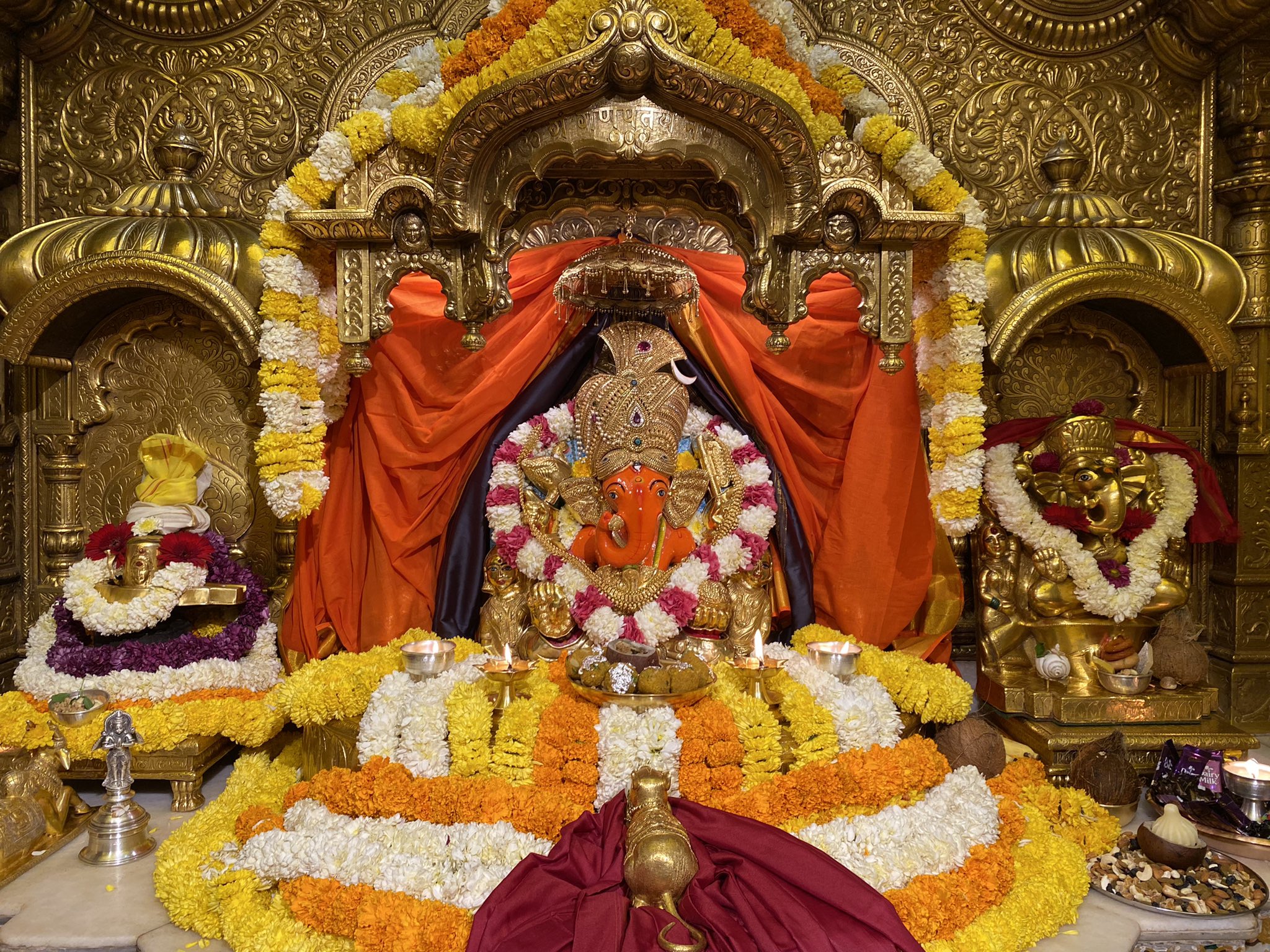 Siddhivinayak Temple Decked Up With 100 Different Flowers