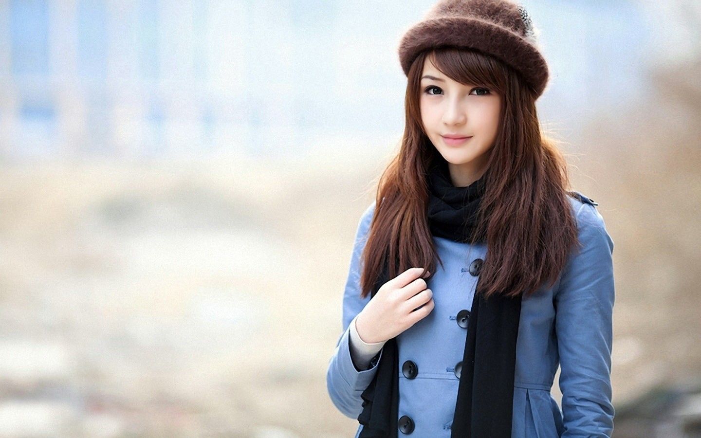 Long hair women model millinery simple background hat asian brunette wallpaper gadis cantik asia gadis korea bb cream