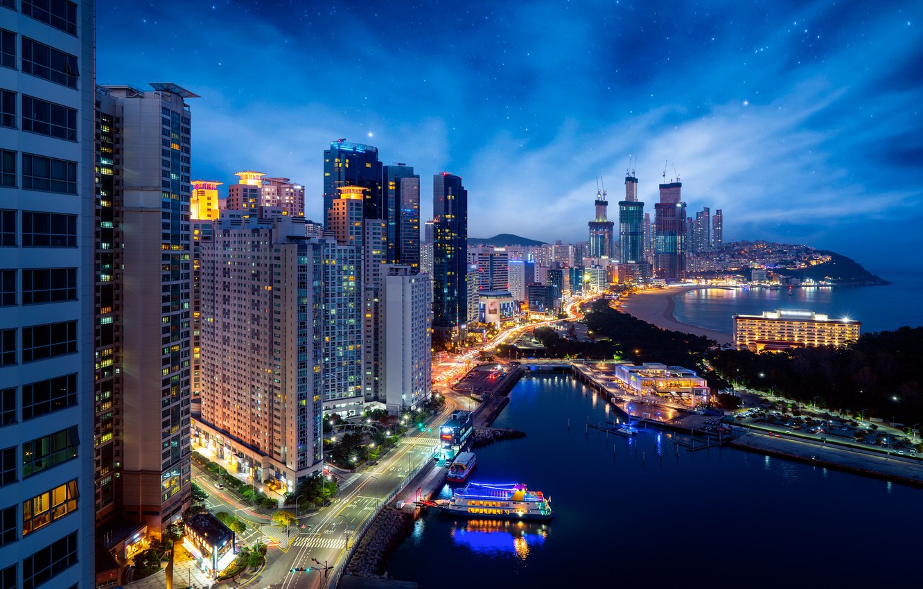 Wallpaper city the city lights building home skyscrapers the evening busan south korea busan images for desktop section ððñðð