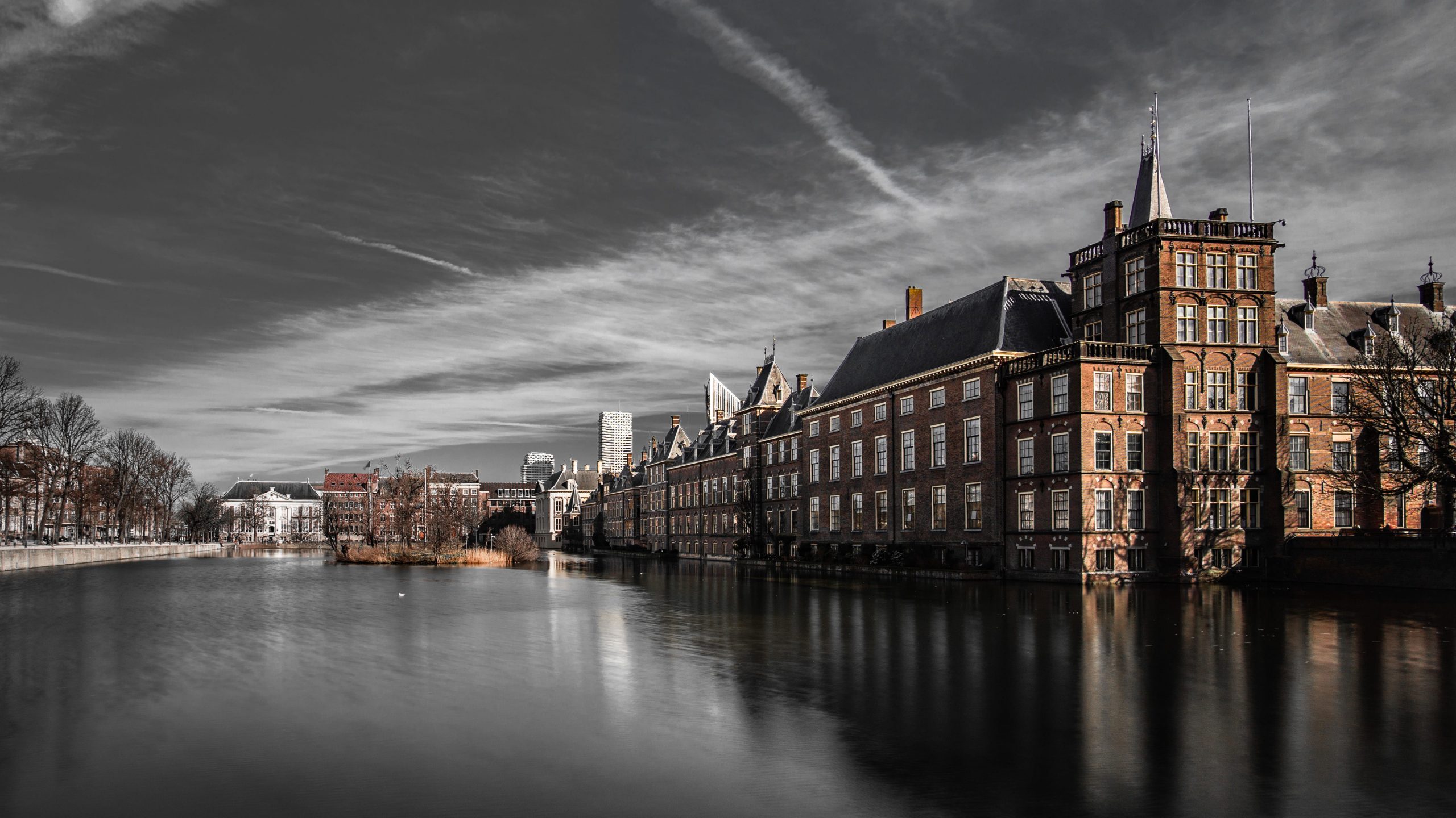 Body of water near building wallpaper architecture binnenhof den haag